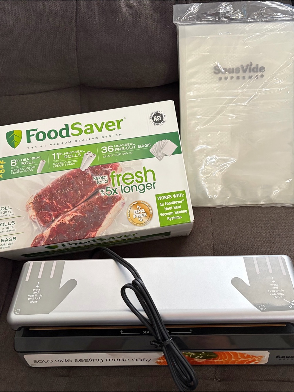 FoodSaver Vacuum Sealer Machine with Pre-Cut Bags - Silver & Black